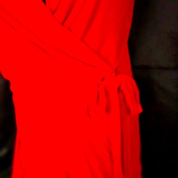 Nwot Red deep plunge wide leg jumpsuit - Picture 6 of 8